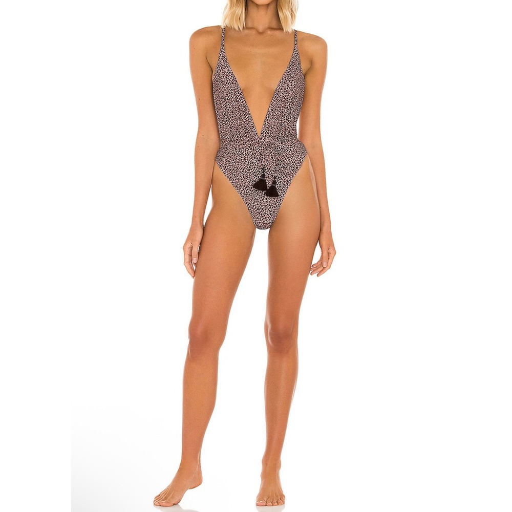 NWT MAAJI X Anthropologie CHEETAH SAFARI WRAP One Piece Swimsuit Sz Medium‎ $154